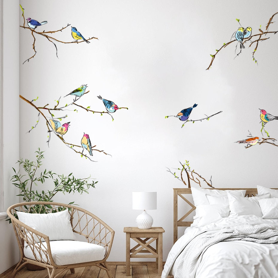 Wall Decals Birds Finch Sparrow