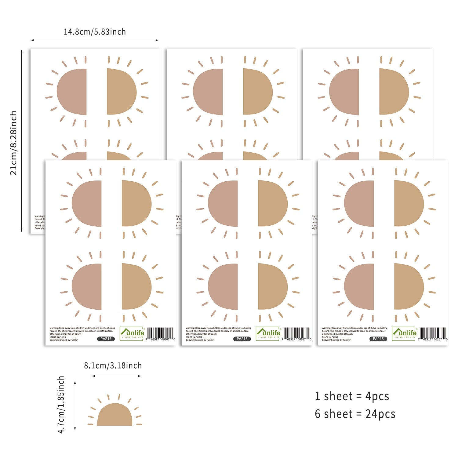 Pattern Wall Decals Boho Half Suns