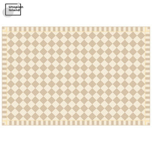 Rectangular Area Rug Khaki Chess