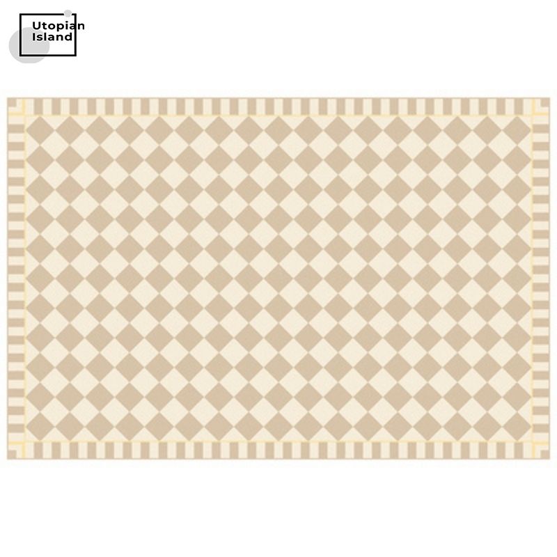 Rectangular Area Rug Khaki Chess