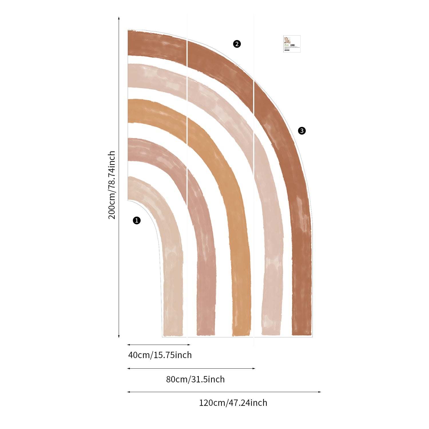 Boho Large Rainbow Wall Decal