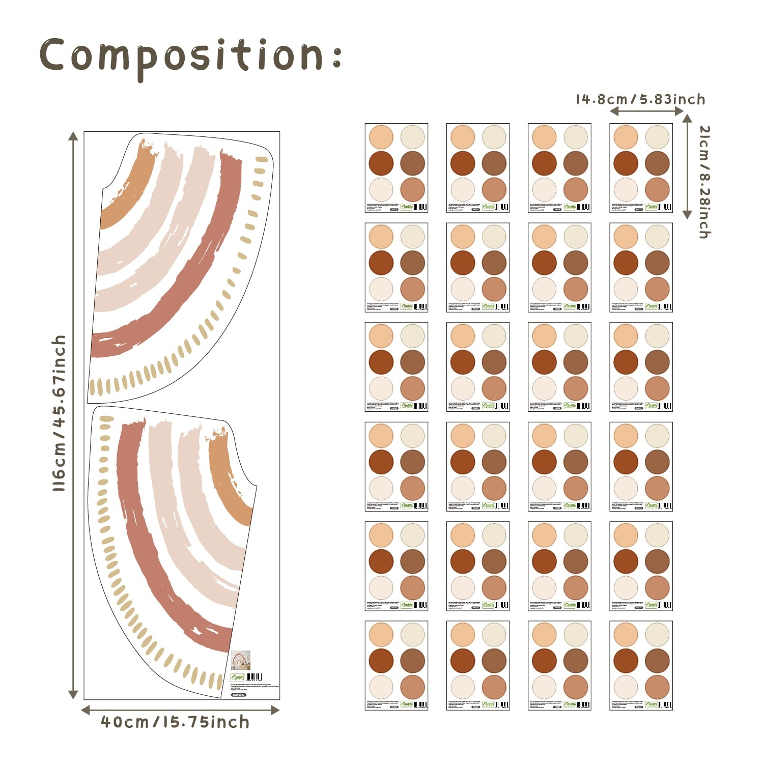 Boho Pattern Rainbows Wall Decals