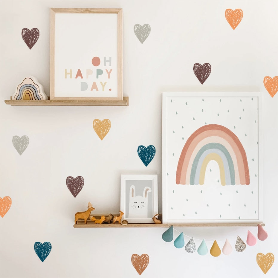 Cartoon Wall Decals Cute Stars Hearts