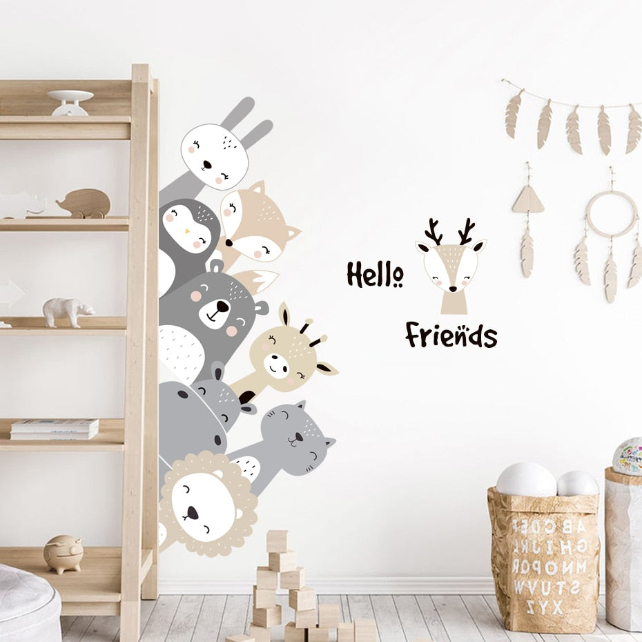 Nursery Wall Decals Cute Animal Friends