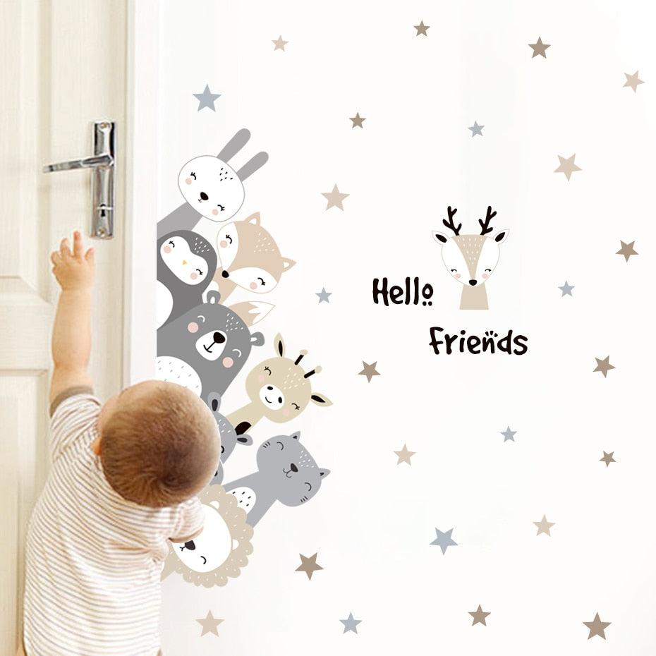 Nursery Wall Decals Cute Animal Friends