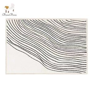 Soft Area Rug Wavy Stripes