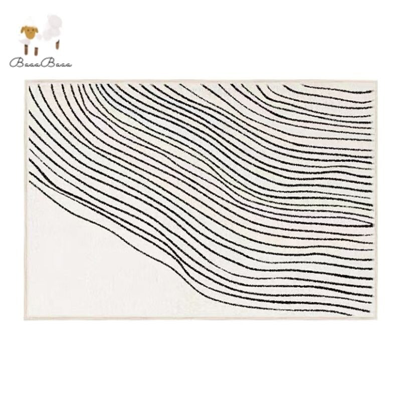 Soft Area Rug Wavy Stripes
