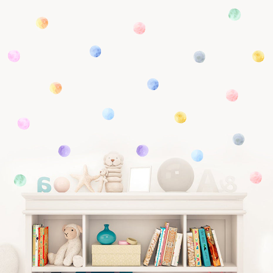 Pattern Wall Decal Colorful Polka Dots