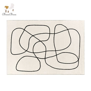 Soft Area Rug Wavy Stripes