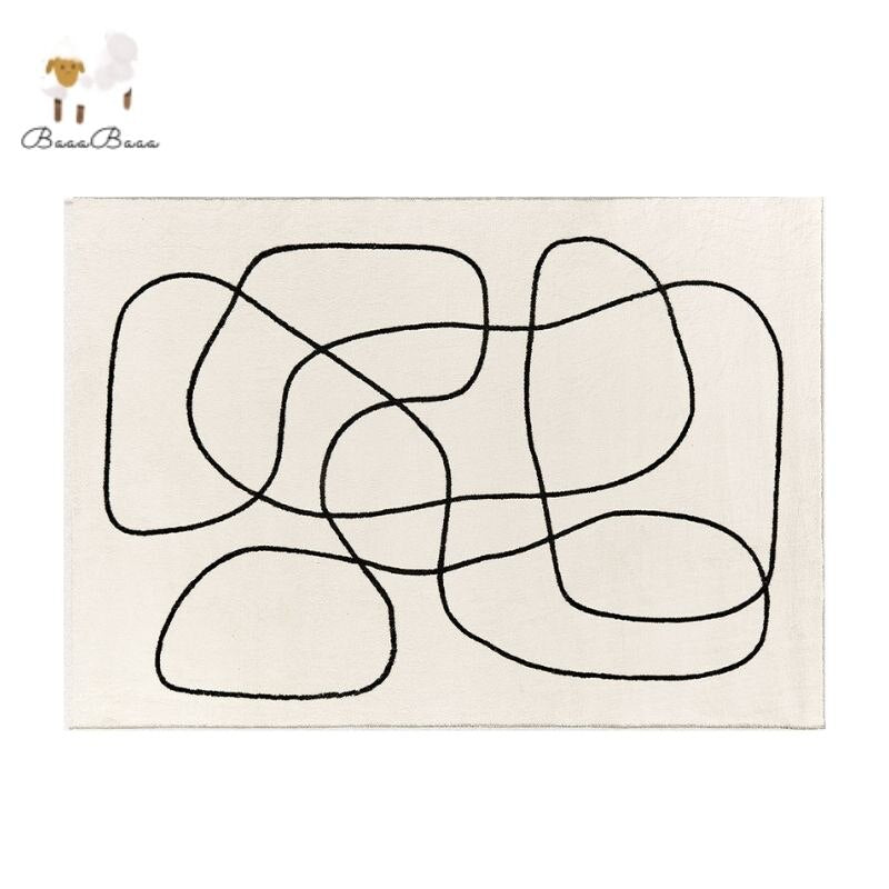 Soft Area Rug Wavy Stripes