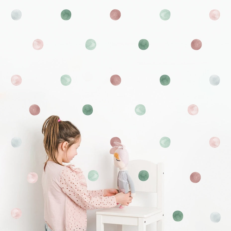 Cartoon Wall Decals Colorful Polka Dots