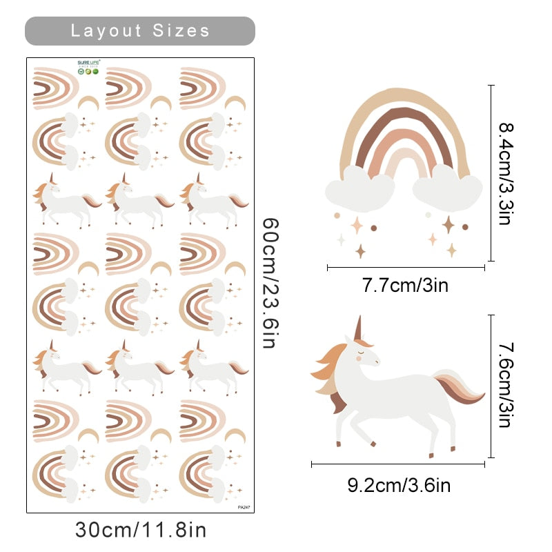 Boho Wall Decals Rainbows Patterns