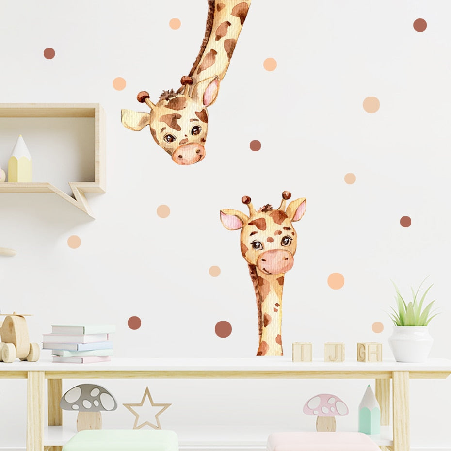 Cartoon Giraffe Animal Wall Decals