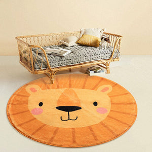 Nursery Area Round Rug Lions