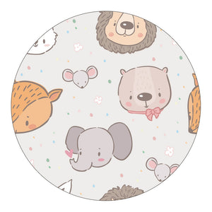 Nursery Cartoon Style Area Round Rug