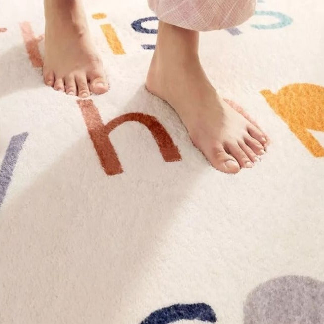 Round Area Rug Cartoon Rainbow