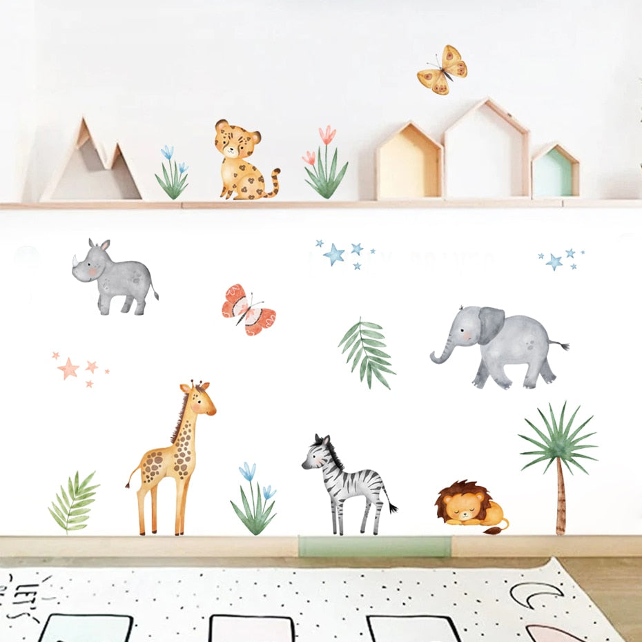 Cartoon Wall Decals Cute Animal Giraffe
