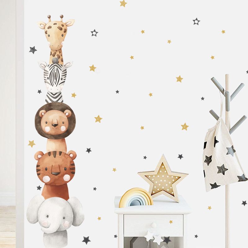 Boho Animals Height Chart Wall Decals