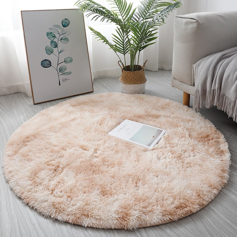 Fluffy Thick Area Round Rug