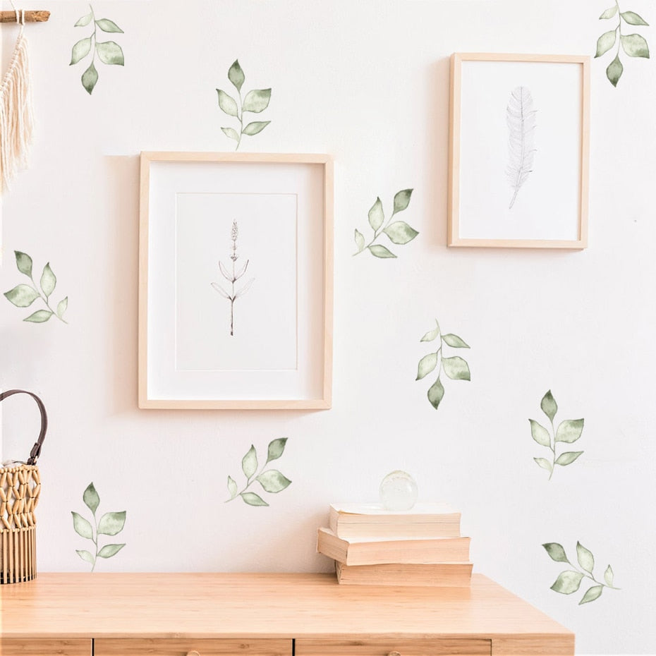 Green Leaves Pattern Wall Decals