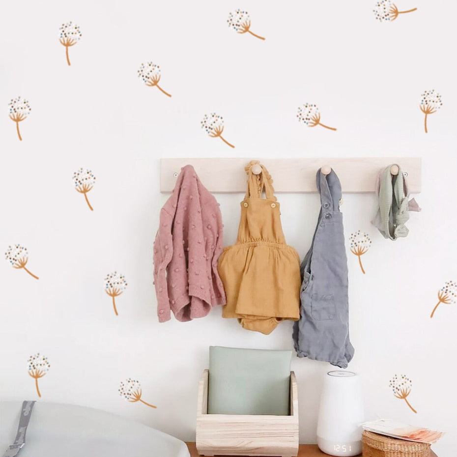 Nursery Wall Decals Dandelions Beige