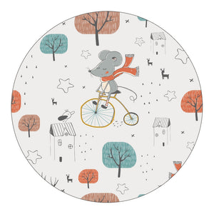 Nursery Cartoon Style Area Round Rug