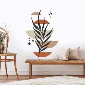 Boho Wall Decal Sun Leaf Botanical Abstract