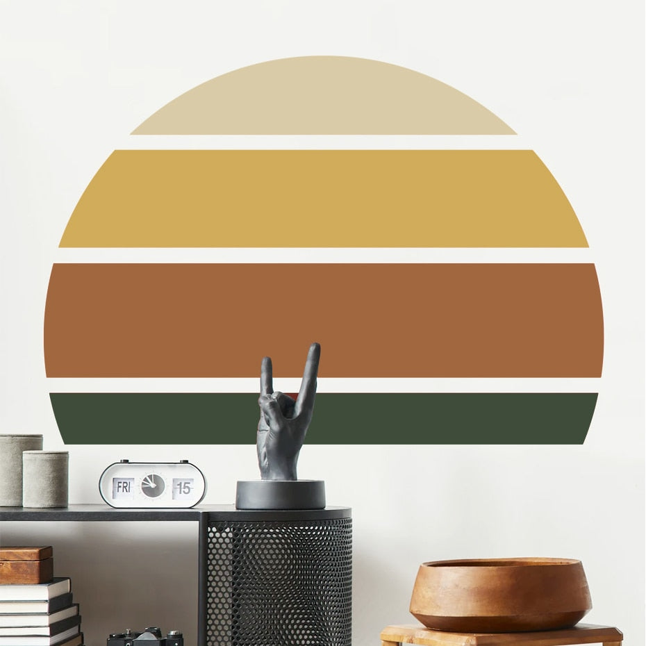 Boho Wall Decal Rising Sun Abstract