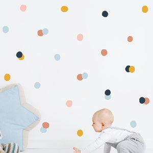 Cartoon Wall Decals Colorful Polka Dots