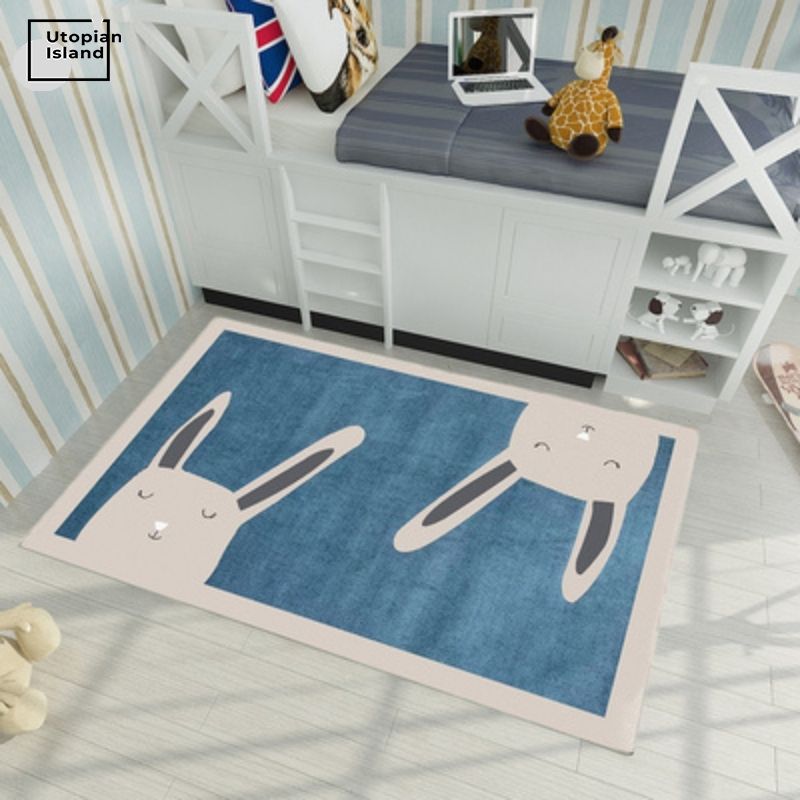 Cartoon Animals Square Area Rug