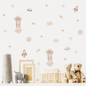 Cartoon Wall Decals Cute Space and Sea