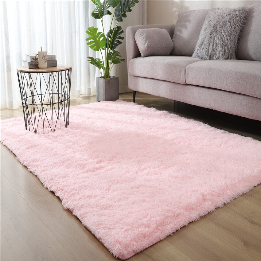 Monochromatic Fluffy Thick Area Rug