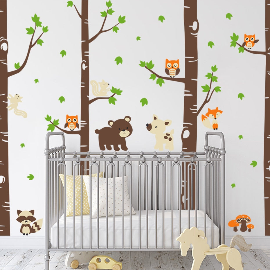 Nursery Wall Decals Large Woodland Animals