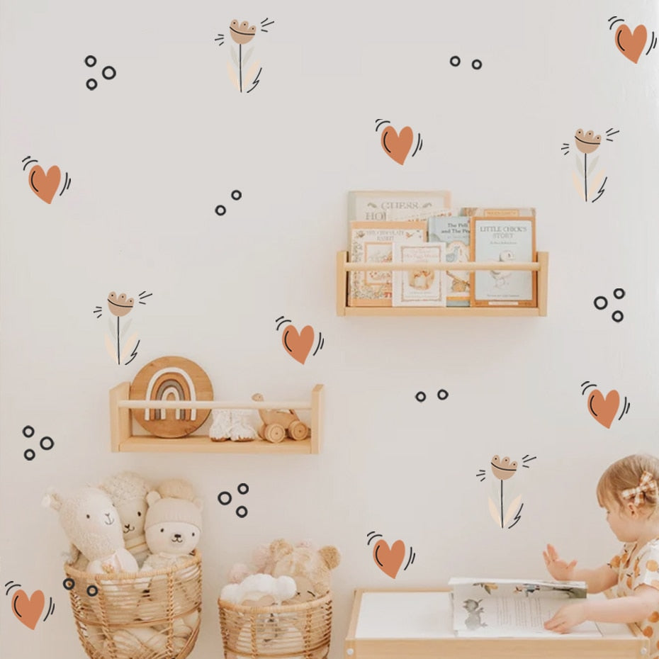 Nursery Wall Decals Heart Rainbow