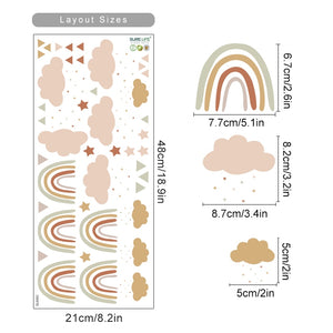 Bohomian Wall Decals Rainbow Patterns