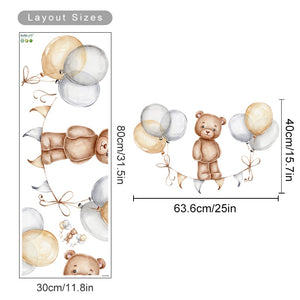 Cartoon Wall Decals Cute Teddy Bears