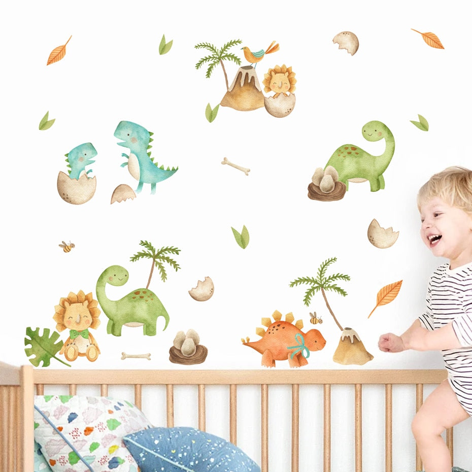 Cartoon Wall Decals Cute Baby Dinosaurs