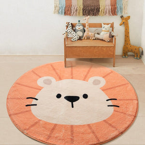 Nursery Area Round Rug Lions