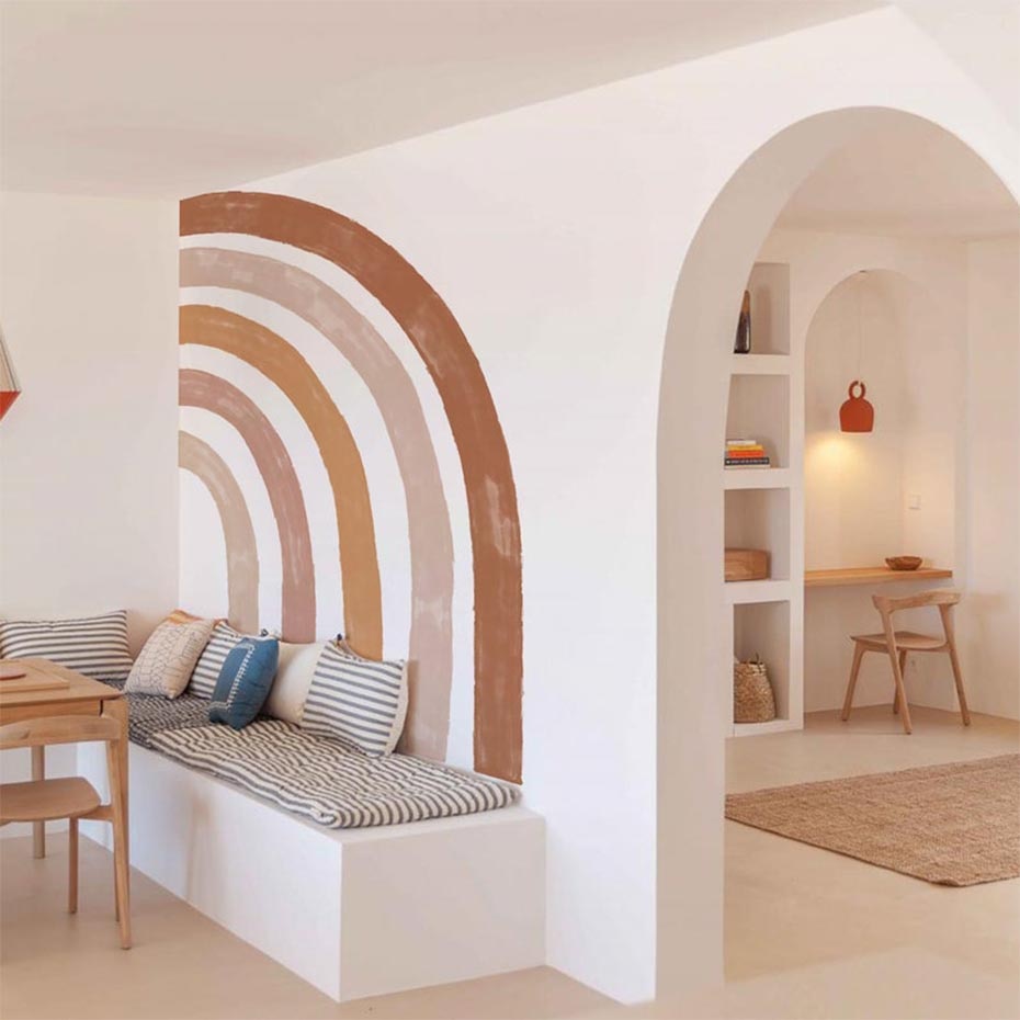 Bohemian Wall Decal Large Half Rainbow