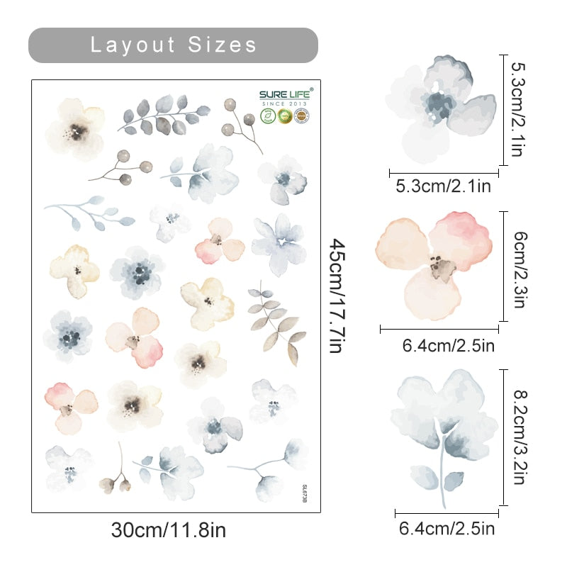 Boho Herbs Field Flowers Wall Decals