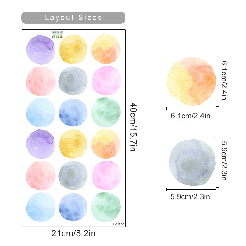 Cartoon Wall Decals Colorful Polka Dots