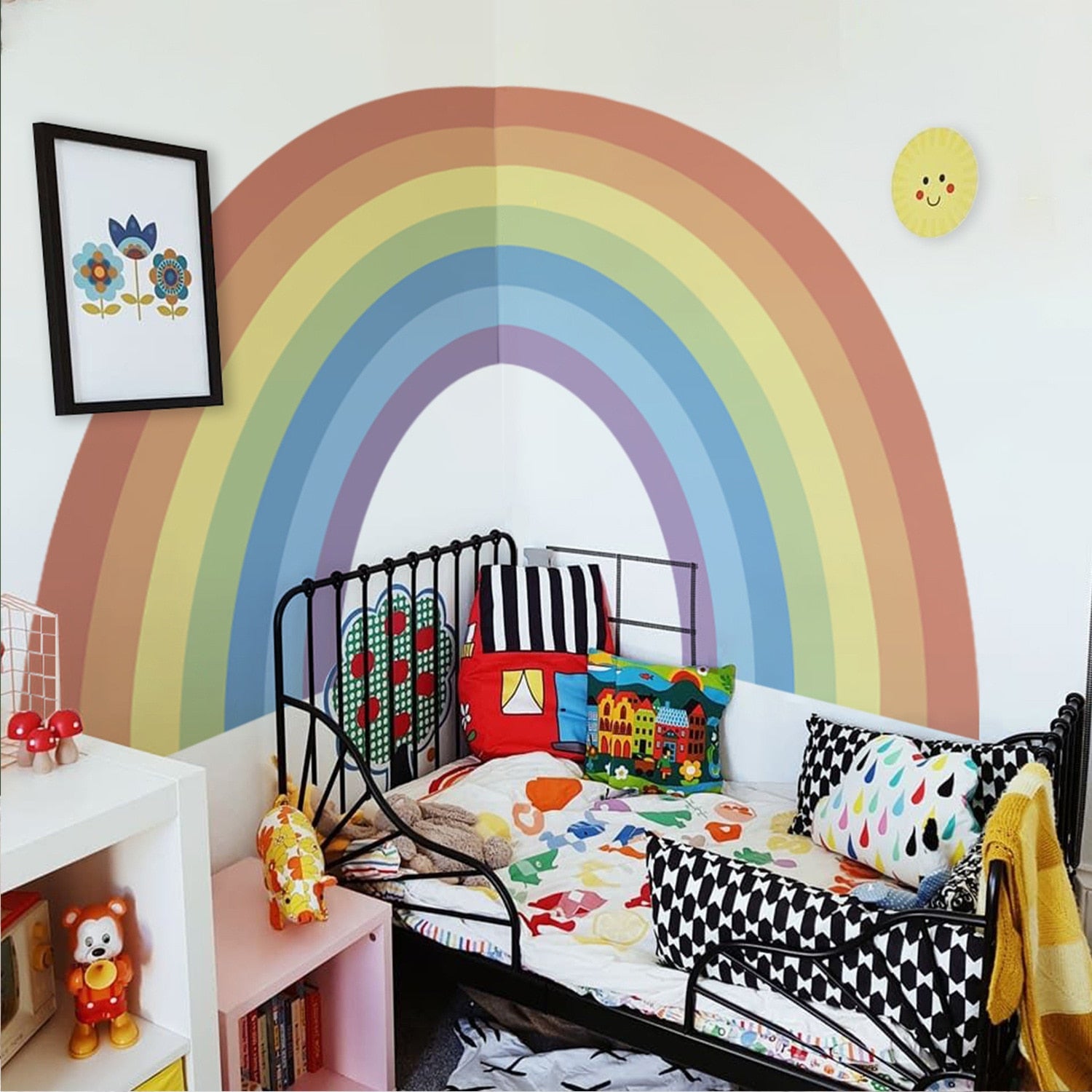 Nursery Wall Decal Large Colorful Rainbow