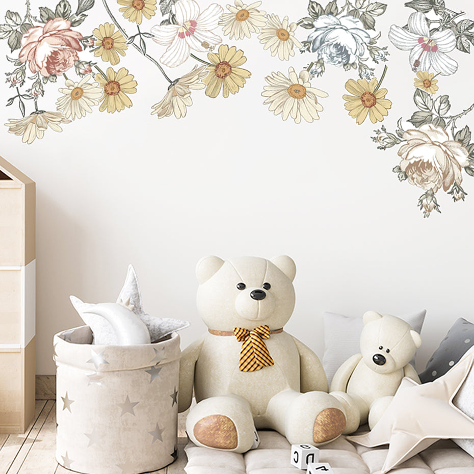 Nursery Wall Decals Vintage Flower Botanical
