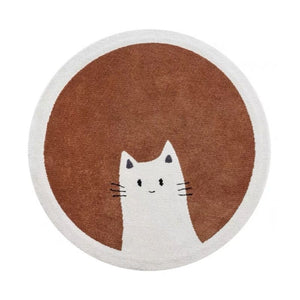 Nursery Round Area Rug Animal Portraits