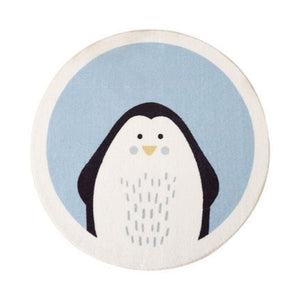 Nursery Round Area Rug Animal Portraits