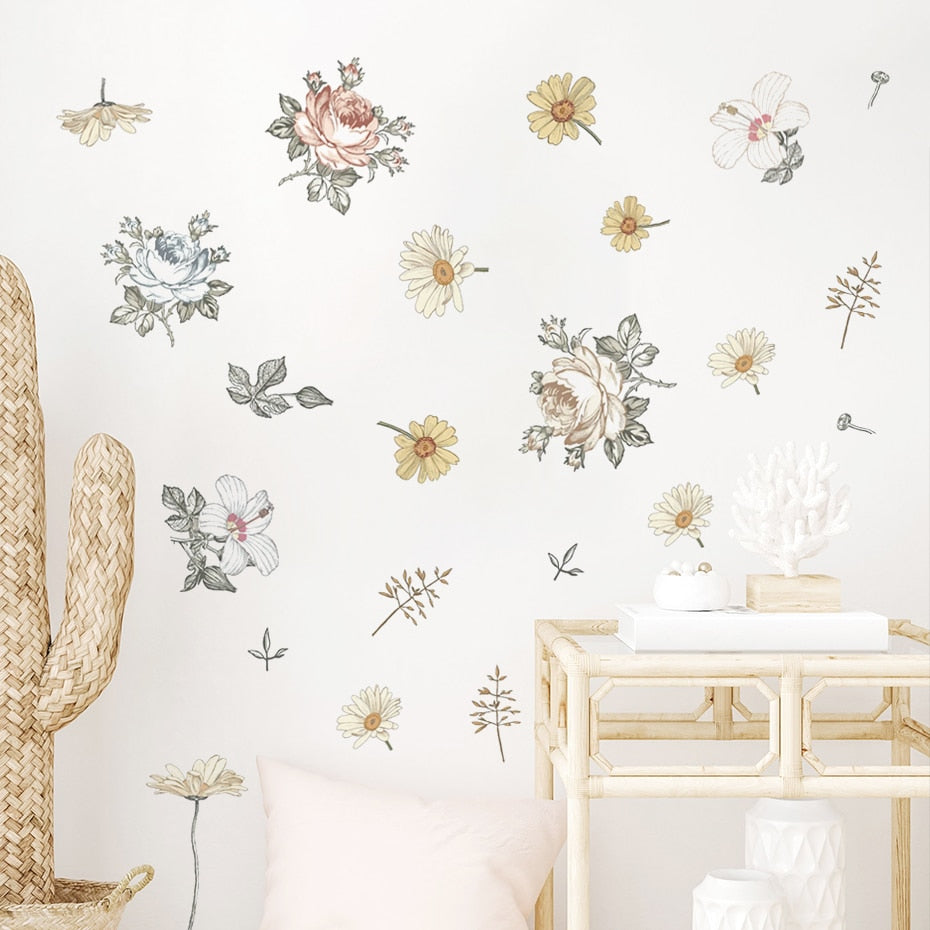 Nursery Wall Decals Vintage Flower Botanical