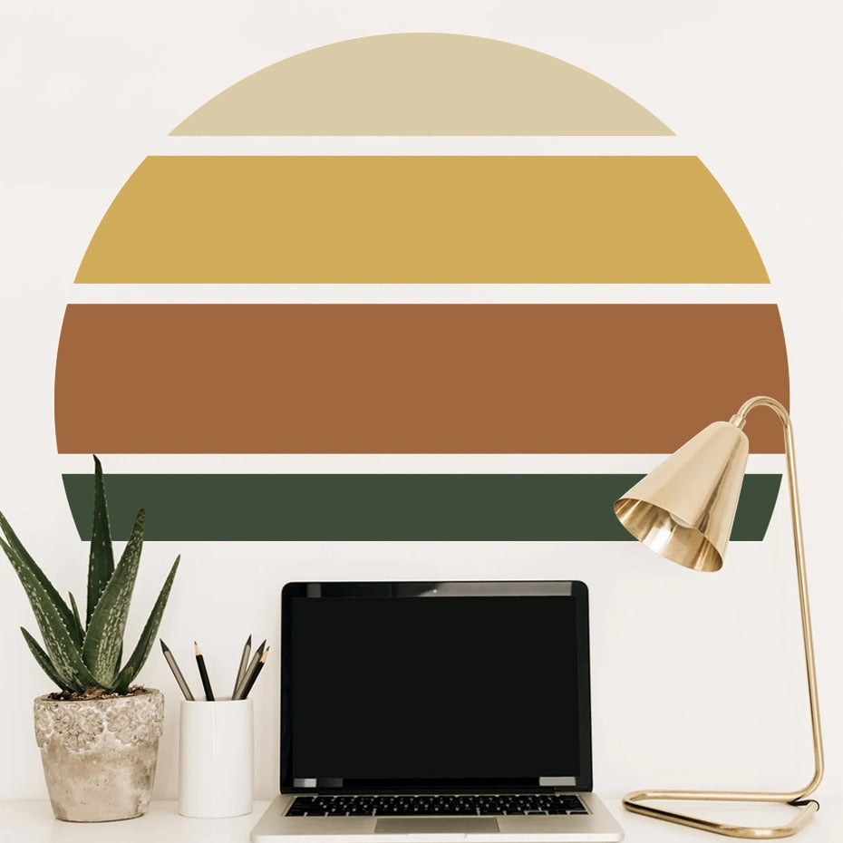 Boho Wall Decal Rising Sun Abstract