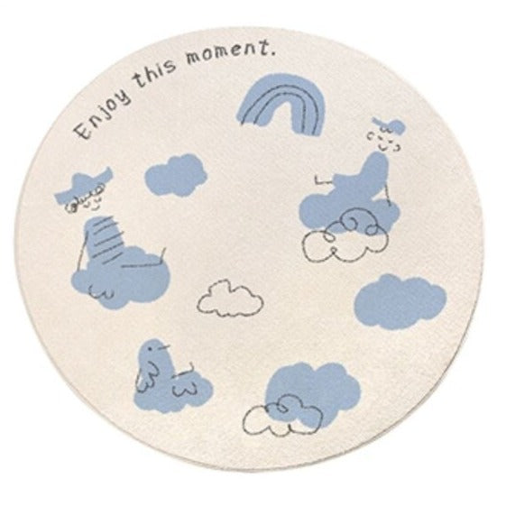 Nursery Area Round Rug Good Night
