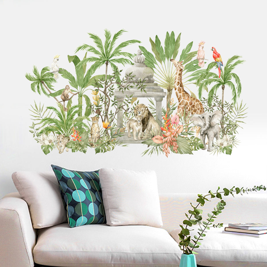 Nursery Wall Decal African Animals in Trees