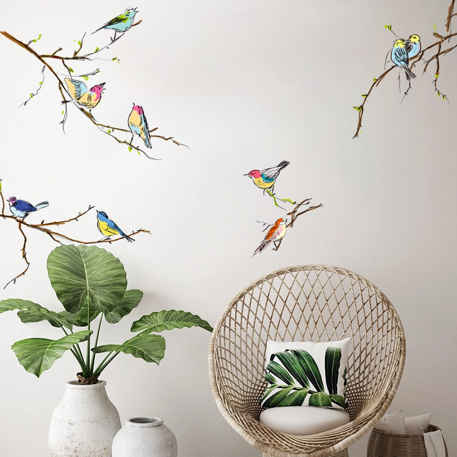 Wall Decals Birds Finch Sparrow
